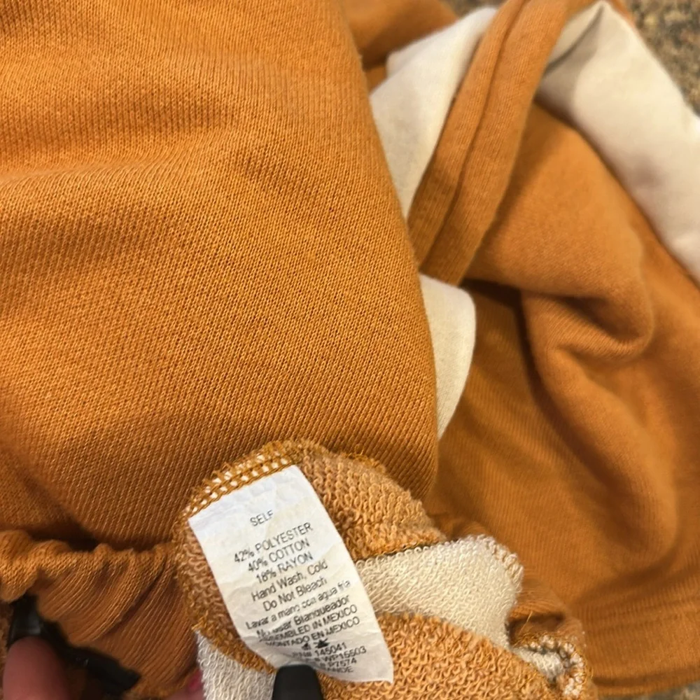 WIN WIN Wide Leg Sweatpants Pull On With A Drawstring Pumpkin Color Size Large - Picture 8 of 8